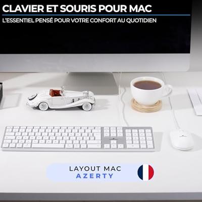 Bedraad toetsenbord en muiscombinatie - BLUESTORK - KB Mac - Mac-compatibel - Wit