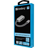Sandberg 136-38 geheugenkaartlezer USB 3.2 Gen 1 (3.1 Gen 1) Type-C Zwart - thumbnail