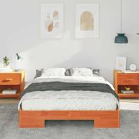 Bedframe met opslag Bruin 135 x 190 cm Massief grenenhout - thumbnail
