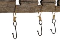 Wandkapstok Home ESPRIT Natuurlijk Metaal Paulownia hout 99 x 3 x 31 cm - thumbnail