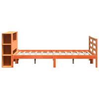 Bed met boekenkast zonder matras grenenhout wasbruin 135x190 cm - thumbnail