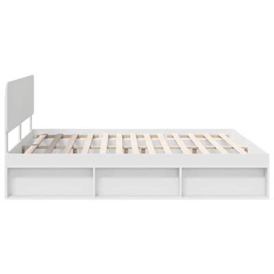 Bedframe met hoofdeinde Wit 180 x 200 cm Massief grenenhout