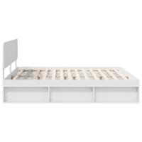 Bedframe met hoofdeinde Wit 180 x 200 cm Massief grenenhout - thumbnail