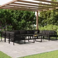 10-delige Loungeset met kussens aluminium antracietkleurig - thumbnail