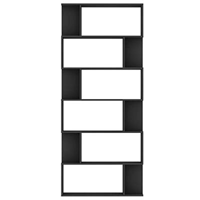 Boekenkast / kamerscherm 80x24x192 cm bewerkt hout zwart