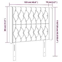 Hoofdbord LED 103x16x118/128 cm stof lichtgrijs - thumbnail