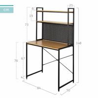 Bureau met planken Max Home Staal Melamine spaanderplaat 84 x 148 x 50 cm - thumbnail