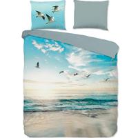 Good Morning Dekbedovertrek "strand/ zee" - Aqua - (140x200/220 cm) - Katoen - thumbnail