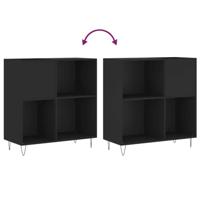 Platenkast 84,5x38x89 cm bewerkt hout zwart - thumbnail