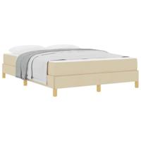 Boxspring bed Crème, Bruin 140 x 200 cm Stof, Engineered Hout - thumbnail