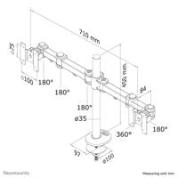 Neomounts FPMA-D960DG Tafelbeugel voor monitor Aantal monteerbare displays: 2 Display(s) 25,4 cm (10) - 68,6 cm (27) Zwart In hoogte verstelbaar, Kantelbaar, - thumbnail
