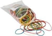 Q-CONNECT elastieken, breedte 1,5 mm, verschillende lengtes, 25 g, geassorteerde kleuren - thumbnail