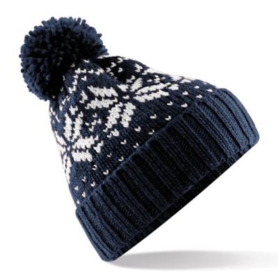Beechfield CB456 Fair Isle Snowstar® Beanie - Black/Classic Red/White - One Size