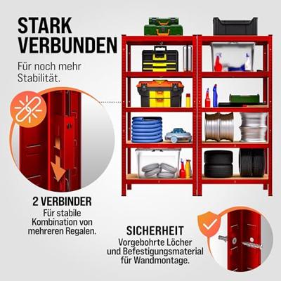 Monzana Metalen Opbergrek tot 875kg rood