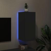 Tv-wandmeubel met LED-verlichting 30,5x35x70 cm zwart - thumbnail