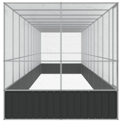 Volière met verlengstuk 1039x207x212 m staal zilverkleurig