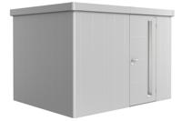 Biohort Neo 2C metalen tuinhuis enkele deur zilver 292x236 cm- Plat dak- Metaal- Biohort - thumbnail