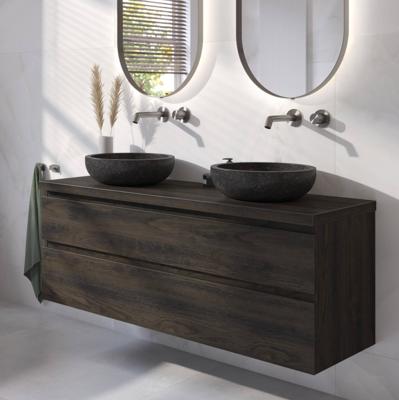 Ben Tendenza voorgemonteerd badmeubel incl. afdekblad 141x46x63,8cm coal oak