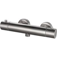 Xellanz Rio Thermostatische Douchemengkraan 12 cm Geborsteld Staal - thumbnail