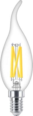 PHILIPS - LED Lamp E14 - MASTER LED E14 Gebogen-Tip Kaars Filament Helder 3.4W 470lm - 922-927 Dim to Warm 2200K-2700K - Beste Kleurweergave - Dimbaar | Vervangt 40W