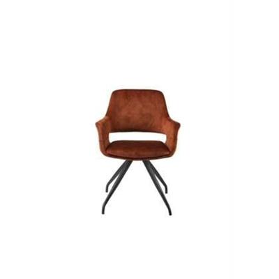 LivingFurn Eetkamerstoel 'Capp' Velvet, kleur Roest LivingFurn Eetkamerstoel 'Capp' Velvet, kleur Roest