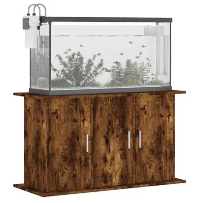 Aquariumstandaard 101x41x58 cm bewerkt hout gerookt eikenkleur - thumbnail