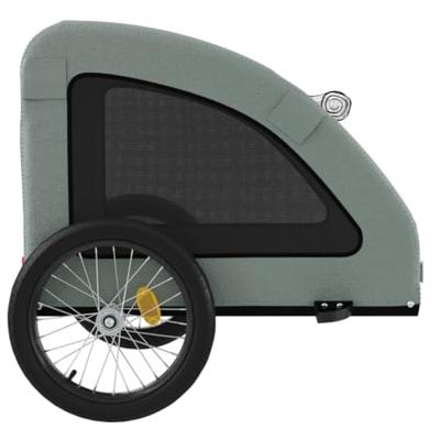 Hondenfietstrailer oxford stof en ijzer grijs - thumbnail
