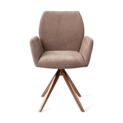 Jesper Home Draaibare Eetkamerstoel 'Misaki' Turn Rose, kleur Mocha Mist