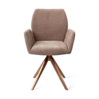 Jesper Home Draaibare Eetkamerstoel 'Misaki' Turn Rose, kleur Mocha Mist - thumbnail