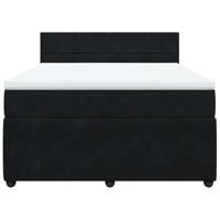 Boxspring met matras fluweel zwart 160x200 cm - thumbnail