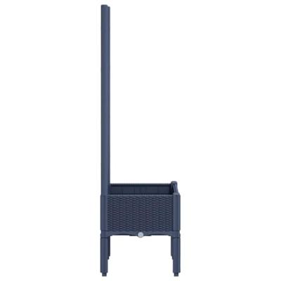 VidaXL Plantenbak met latwerk 40x40x142 cm polypropeen blauwgrijs