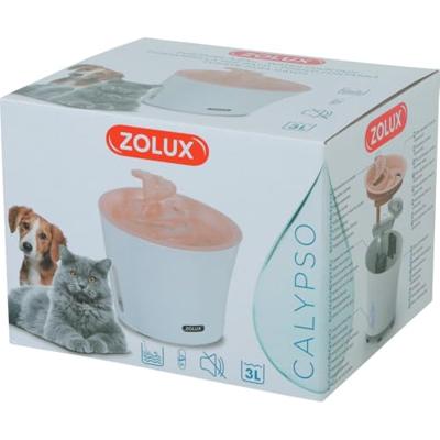 ZOLUX Calypso Waterfontein voor katten en honden - 3 liter - Inclusief 2 filters - Roze