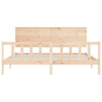 Bedframe met hoofdbord massief hout - thumbnail