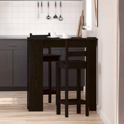 Bartafel met plank Zwart eiken 102 x 50 x 103.5 cm Bewerkt hout