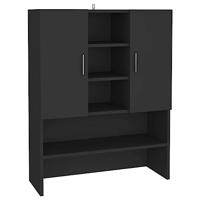 VidaXL Wasmachinekast 70,5x25,5x90 cm zwart - thumbnail