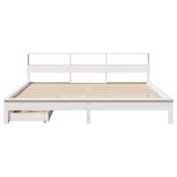 Bed met boekenkast zonder matras grenenhout wit 180x200 cm - thumbnail