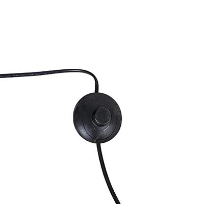 QAZQA Booglamp messing met marmer stoffen kap grijs 45 cm - XXL