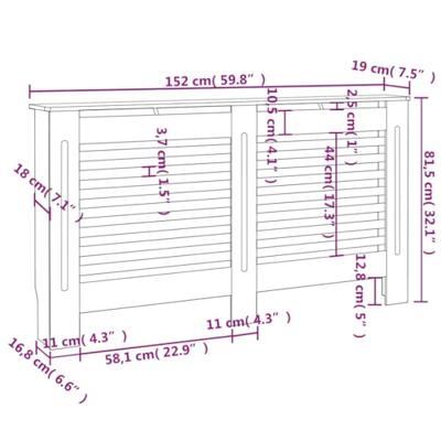 VidaXL Radiatorombouw 152x19x81,5 cm mdf zwart