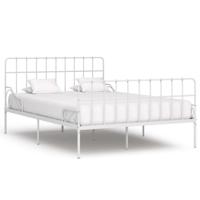 Bedframe met lattenbodem metaal wit 120x200 cm - thumbnail