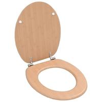 VidaXL Toiletbril met deksel bamboe mdf - thumbnail