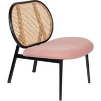 Zuiver Fauteuil 'Spike' Rotan en stof, kleur Roze - thumbnail