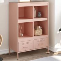 Hoge kast 68x39x101,5 cm staal roze - thumbnail