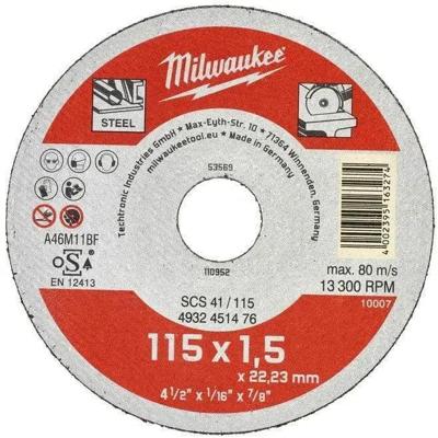 Milwaukee Dunne metaal snijschijf, contractor series SCS 41/115 x 1,5 x 22 mm opdrachtnemer series - 4932451476