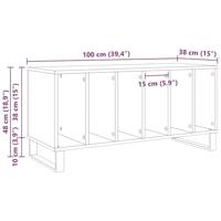 Platenkast met plank Zwart eiken 100 x 38 x 48 cm Bewerkt hout - thumbnail