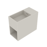 Fontein Ideavit Solidwash 45x22x38 cm Solid Surface Omkeerbaar Met Handdoekvak Mat Wit Ideavit - thumbnail