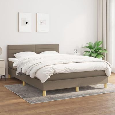 Boxspring met matras stof taupe 140x190 cm