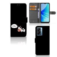 OPPO A77 5G | A57 5G Leuk Hoesje Cow | Portemonnee hoesje - thumbnail