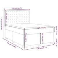 Boxspring met matras kunstleer grijs 140x190 cm - thumbnail