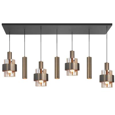 Highlight 7-lichts hanglampMarrone zwart met koper brons - H5685.01
