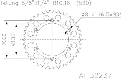 ESJOT Chain wheel 520 48z alu silver